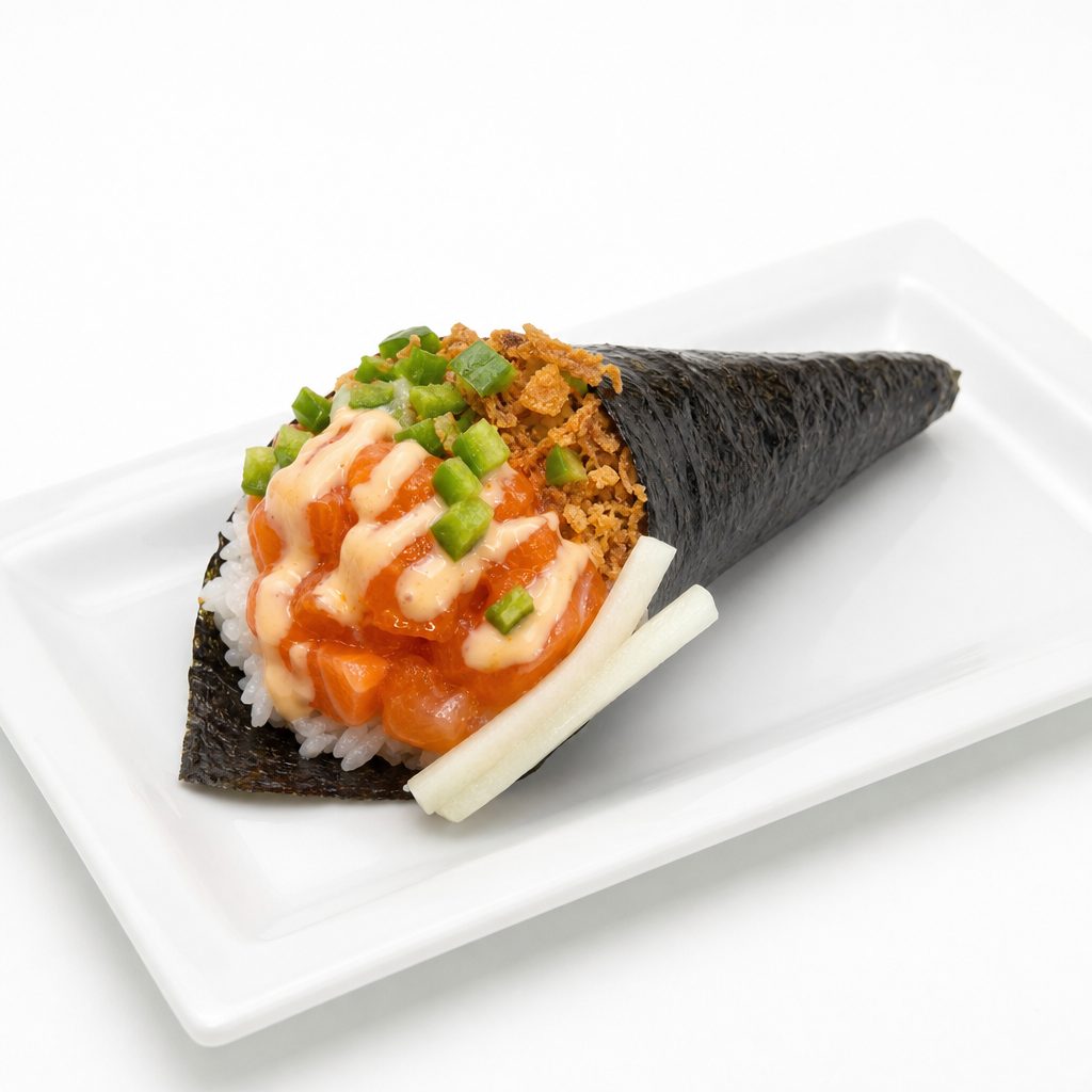 Salmon Temaki.