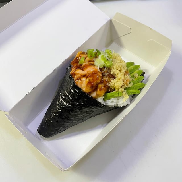 Baked Salmon Temaki.